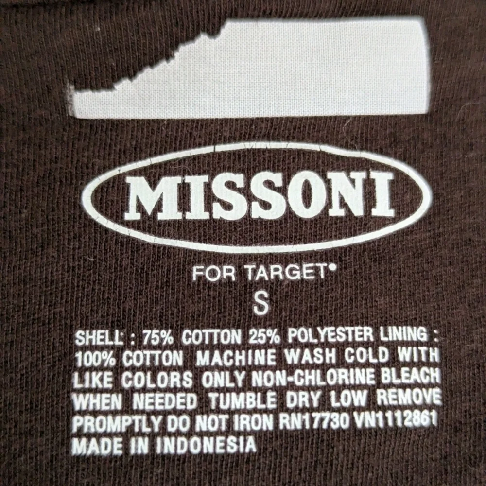 Missoni x Target Womens Velour Chevron Hoodie Sweatshirt Brown Multi Full Zip S - Picture 6 of 6